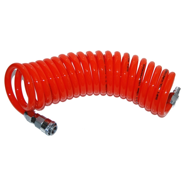 TRADEMASTER - 8MM RECOIL AIR HOSE 4.5 METRE WITH SINGLE ACTION COUPLERS